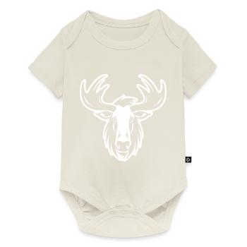 Elch Kopf - Baby Premium Kurzarmbody - Naturweiß - Vorne