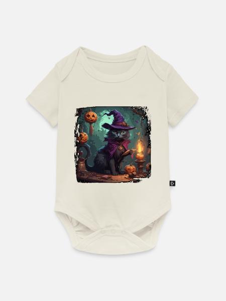 Hexenhandbuch / Zauberbuch / Halloween / Herbst - Baby Premium Kurzarmbody - Naturweiß