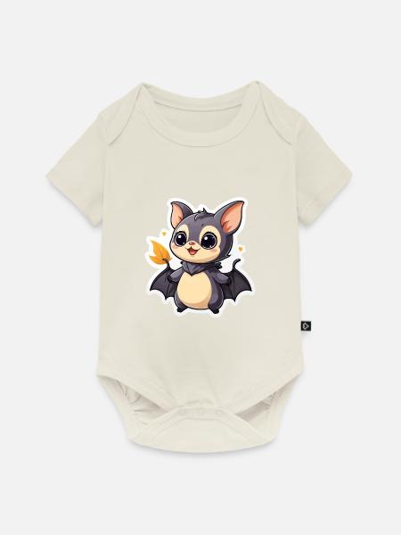 Fledermaus Niedlich Illustration - Baby Premium Kurzarmbody - Naturweiß