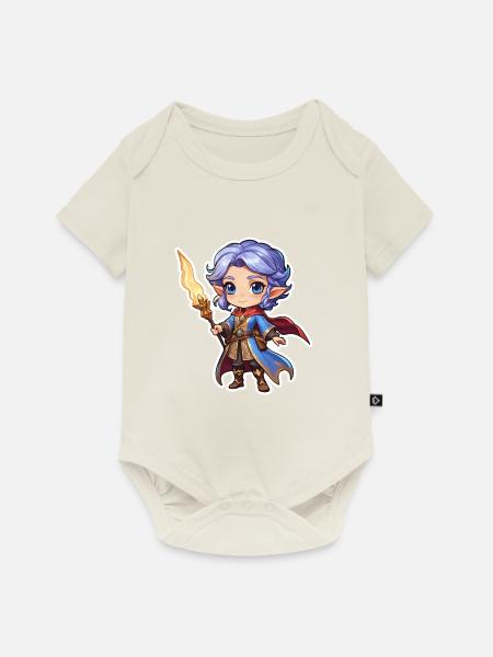 Zauberer Fantasy Illustration - Baby Premium Kurzarmbody - Naturweiß