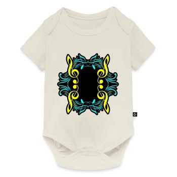 Clé de symbole de notes de musique - Body à manches courtes Premium Bébé - blanc cassé - Devant