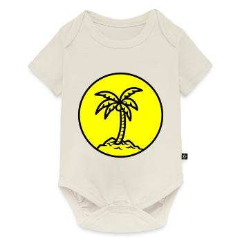 Symbole de Palm Island Été - Body à manches courtes Premium Bébé - blanc cassé - Devant