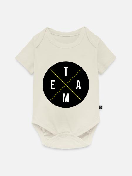 Team Kreis - Baby Premium Kurzarmbody - Naturweiß