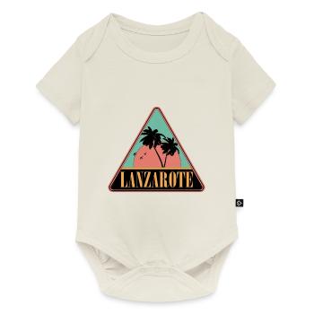 Dreieck Palmen Lanzarote - Baby Premium Kurzarmbody - Naturweiß - Vorne