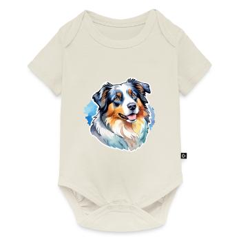Berger Australien Aquarelles - Body à manches courtes Premium Bébé - blanc cassé - Devant