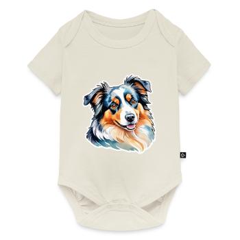 Berger Australien Aquarelles - Body à manches courtes Premium Bébé - blanc cassé - Devant