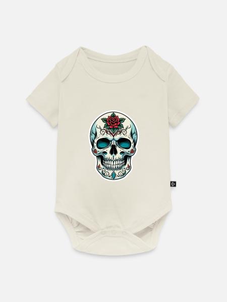 Totenkopf Neo Traditional - Baby Premium Kurzarmbody - Naturweiß