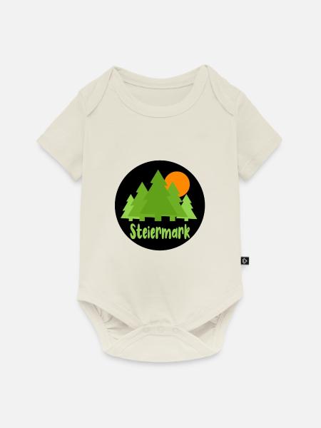 Steiermark - Baby Premium Kurzarmbody - Naturweiß