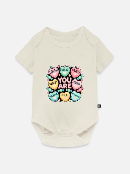 Du bist wundervoll - Baby Premium Kurzarmbody - Naturweiß