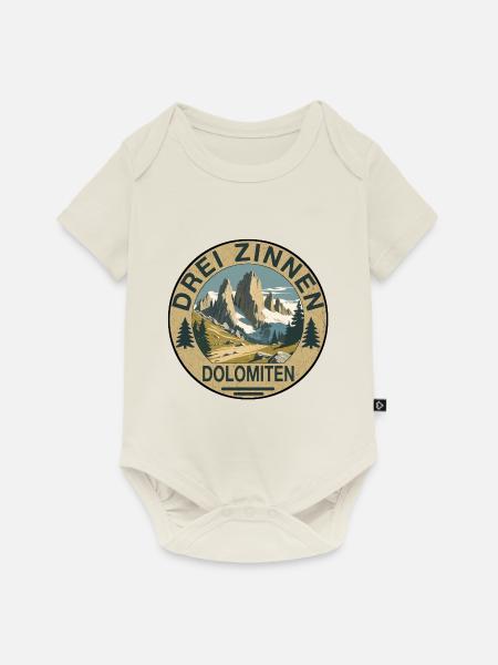 Drei Zinnen rund - Baby Premium Kurzarmbody - Naturweiß