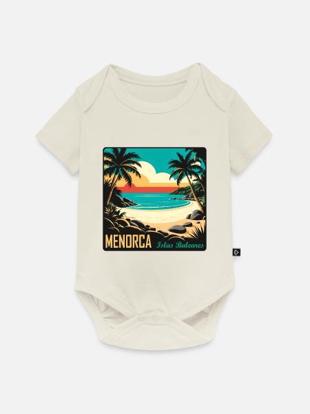 Menorca Balearen - Baby Premium Kurzarmbody - Naturweiß