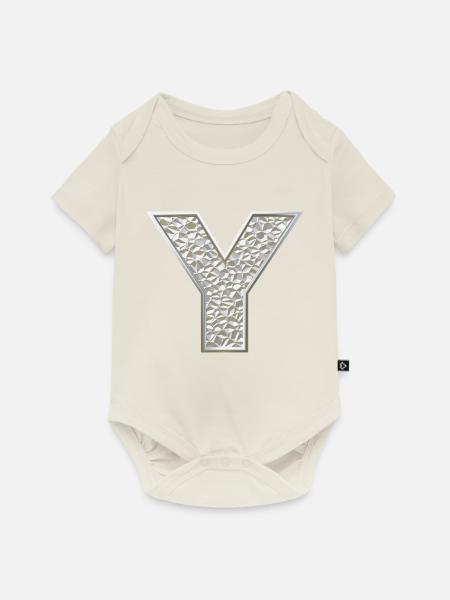 Y, letter, initial, monogram, - Baby Premium Kurzarmbody - Naturweiß
