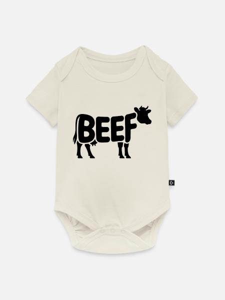 RINDFLEISCH - Cool Meat Logo - Baby Premium Kurzarmbody - Naturweiß