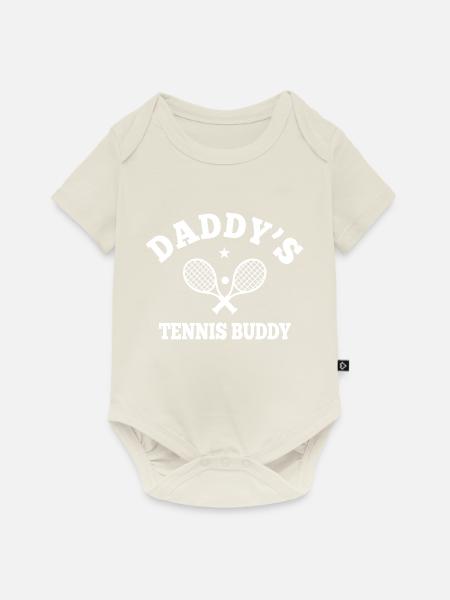 Daddy's Tennis Buddy - Baby Premium Kurzarmbody - Naturweiß
