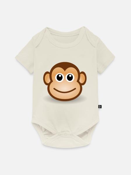 Affengesicht Geschenkidee - Baby Premium Kurzarmbody - Naturweiß