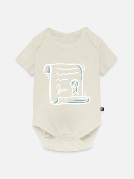 Diplom Zertifikat - Baby Premium Kurzarmbody - Naturweiß