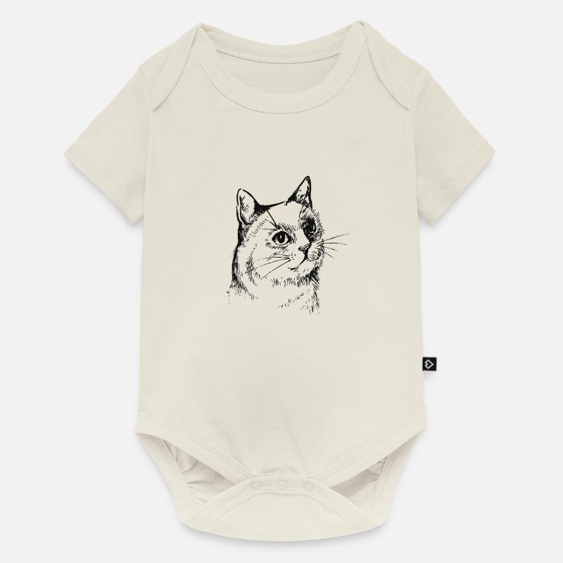 Katzenkopf - Body à manches courtes Premium Bébé - blanc cassé