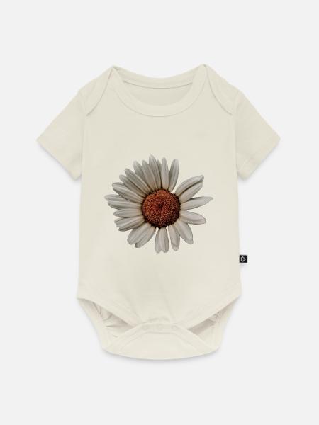 Margerite - Baby Premium Kurzarmbody - Naturweiß