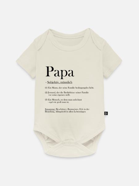 Papa - Baby Premium Kurzarmbody - Naturweiß