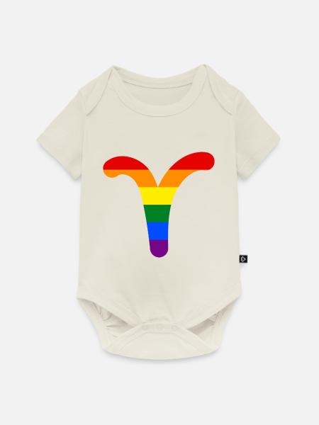 Sternzeichen Widder LGBT - Baby Premium Kurzarmbody - Naturweiß