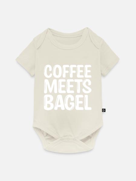 Coffee meets Bagel - Baby Premium Kurzarmbody - Naturweiß