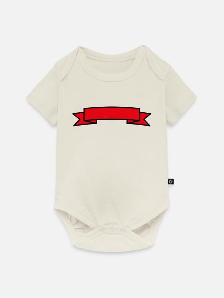 Banner - Text Einfügen - Baby Premium Kurzarmbody - Naturweiß