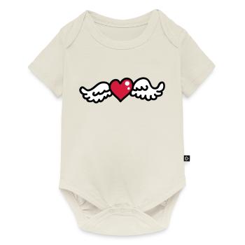 Heart Wings 3 - Baby Premium short-sleeve bodysuit - off white - Front