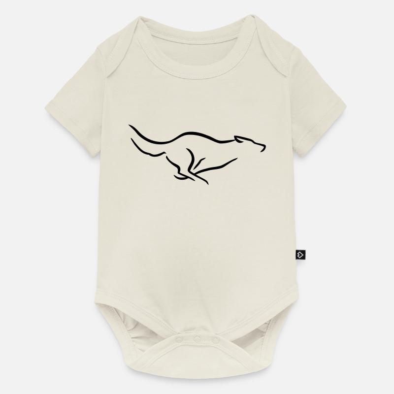 Runing wolf - Body à manches courtes Premium Bébé - blanc cassé