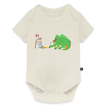 Ritter und Drache - Baby Premium Kurzarmbody - Naturweiß - Vorne
