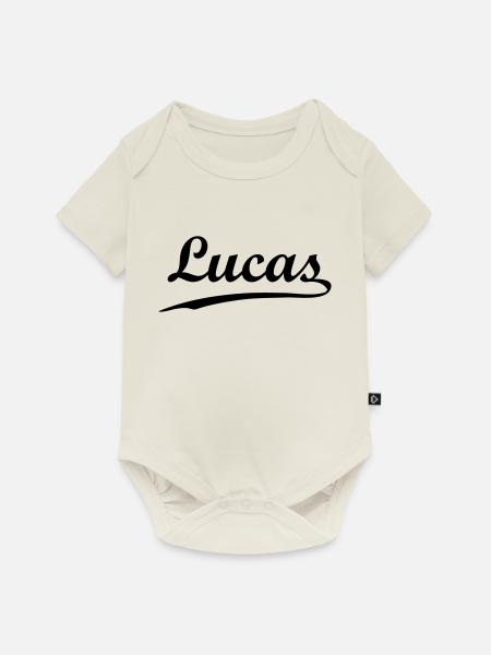 lucas - Baby Premium Kurzarmbody - Naturweiß