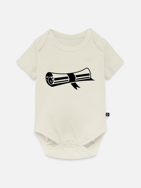 Diplom - Baby Premium Kurzarmbody - Naturweiß
