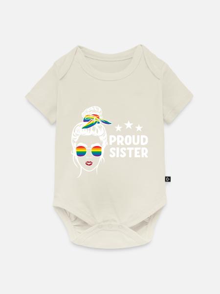 LGBT Stolze Schwester - Baby Premium Kurzarmbody - Naturweiß