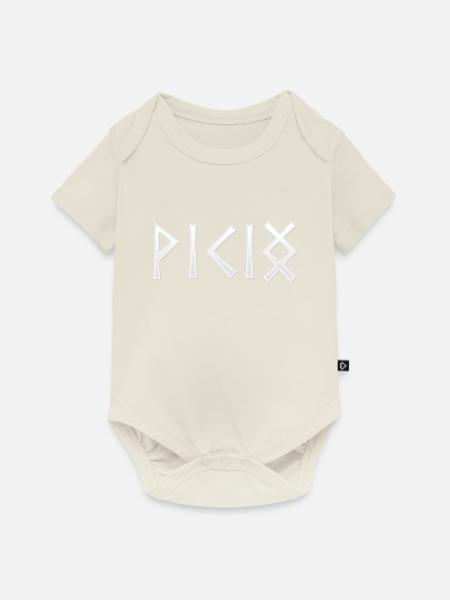 Viking - in Runenschrift - Baby Premium Kurzarmbody - Naturweiß