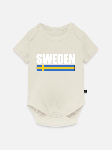Schweden - Baby Premium Kurzarmbody - Naturweiß
