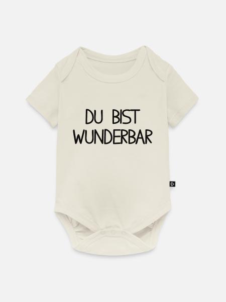 Du bist wunderbar - Baby Premium Kurzarmbody - Naturweiß
