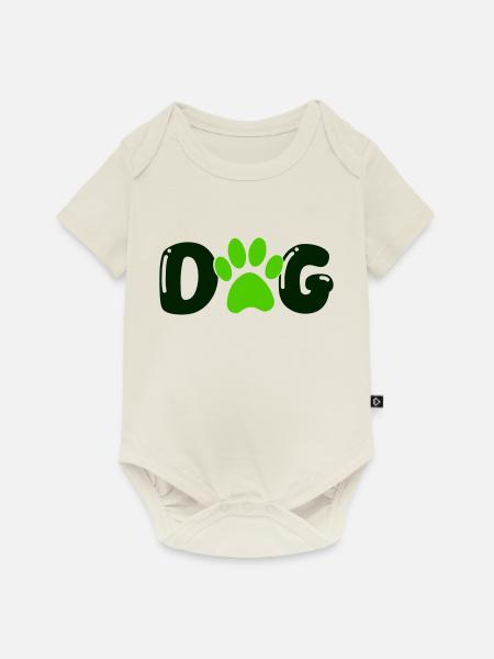 dog pfote - Baby Premium Kurzarmbody - Naturweiß