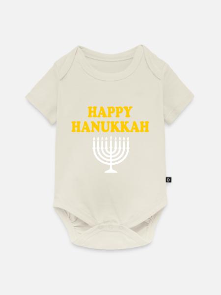 HAPPY HANUKKAH - Baby Premium Kurzarmbody - Naturweiß