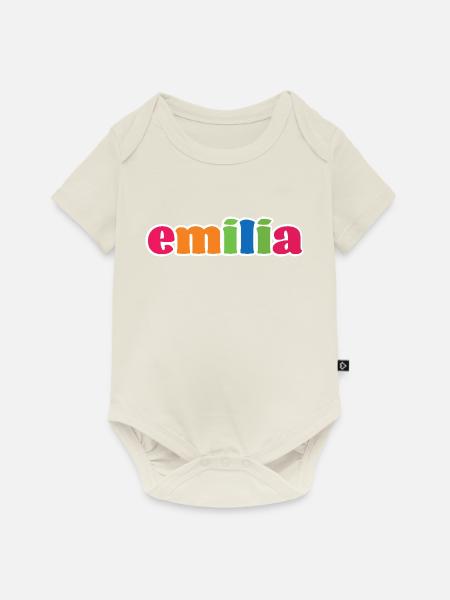 Emilia Geschenk - Baby Premium Kurzarmbody - Naturweiß