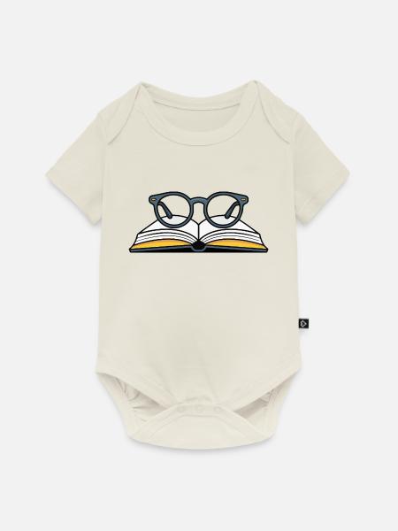 BRILLE - Baby Premium Kurzarmbody - Naturweiß