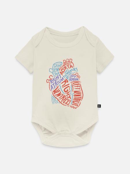 Herz Anatomie Biologie Geschenk Aorta Herzschlag - Baby Premium Kurzarmbody - Naturweiß