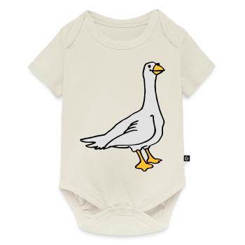 Gans - Baby Premium Kurzarmbody - Naturweiß - Vorne