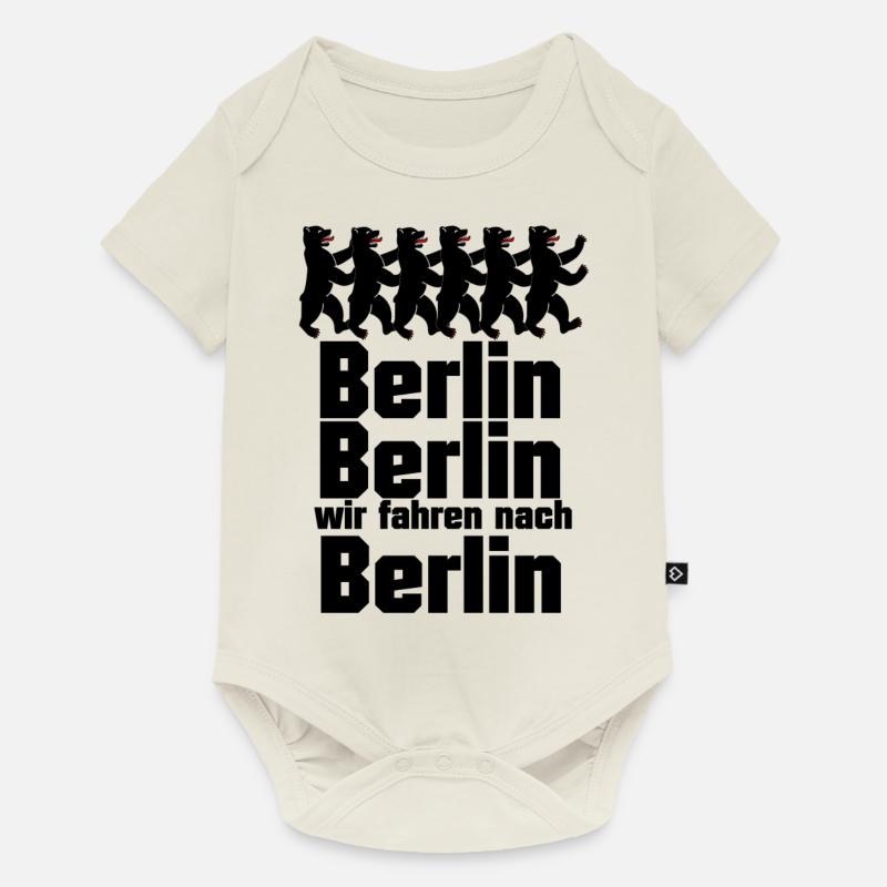 Berlin Berlin, nous allons à Berlin - Body à manches courtes Premium Bébé - blanc cassé
