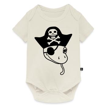 visage gecko pirate marin capitaine capitaine se - Body à manches courtes Premium Bébé - blanc cassé - Devant