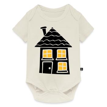 night light window dark black sweet little cottage - Baby Premium short-sleeve bodysuit - off white - Front