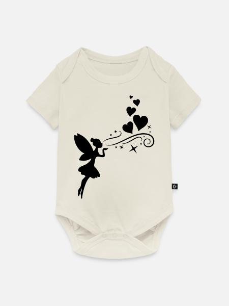 fairy fee hearts - Baby Premium Kurzarmbody - Naturweiß