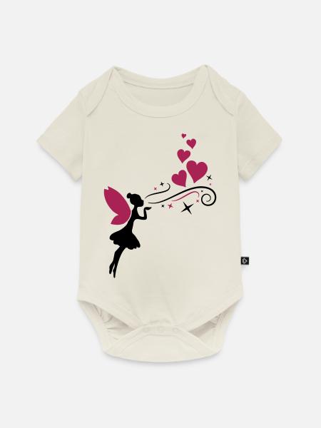 fairy fee hearts - Baby Premium Kurzarmbody - Naturweiß