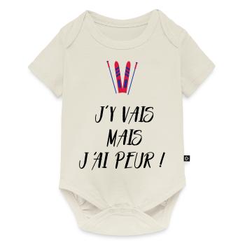 J'y vais mais j'ai peur ! Les Bronzés font du ski - Body à manches courtes Premium Bébé - blanc cassé - Devant
