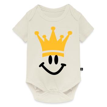 Krone Lächeln König - Baby Premium Kurzarmbody - Naturweiß - Vorne