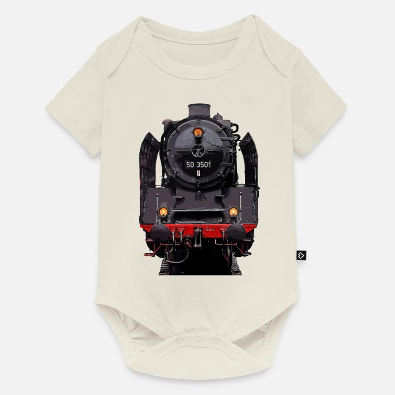 Dampflok 50 3501 - Baby Premium Kurzarmbody - Naturweiß