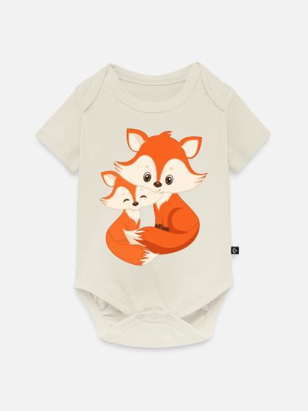 Kinder Füchse Fuchs Brüder Kind Junge Mädchen Baby - Baby Premium Kurzarmbody - Naturweiß